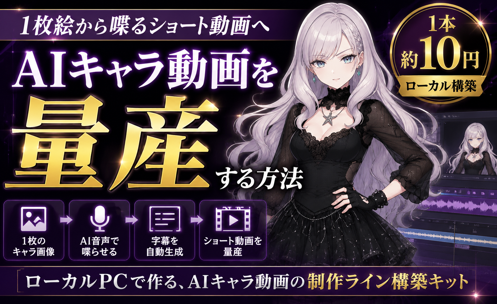 1枚絵から喋るショート動画へ | AIキャラ動画を量産する方法 のイメージ
